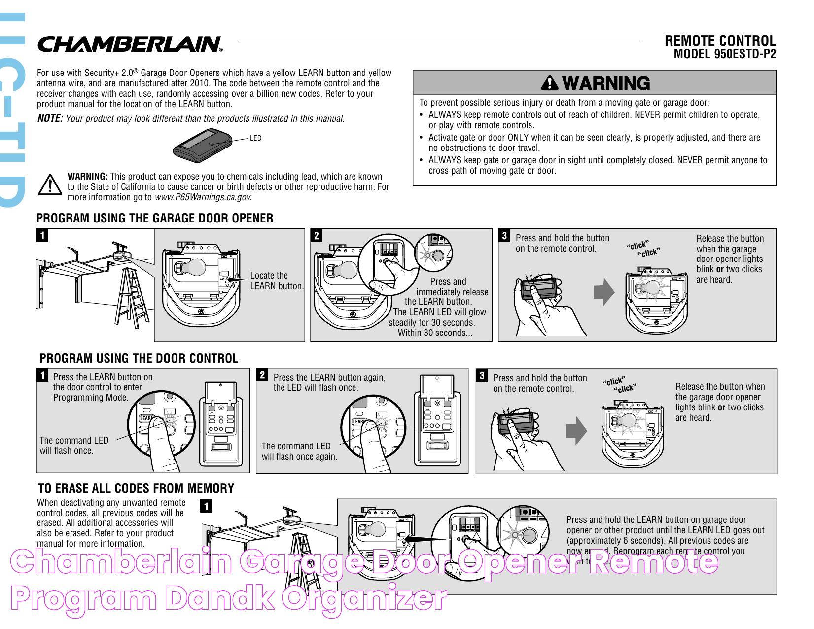 Chamberlain Garage Door Opener Remote Program Dandk Organizer