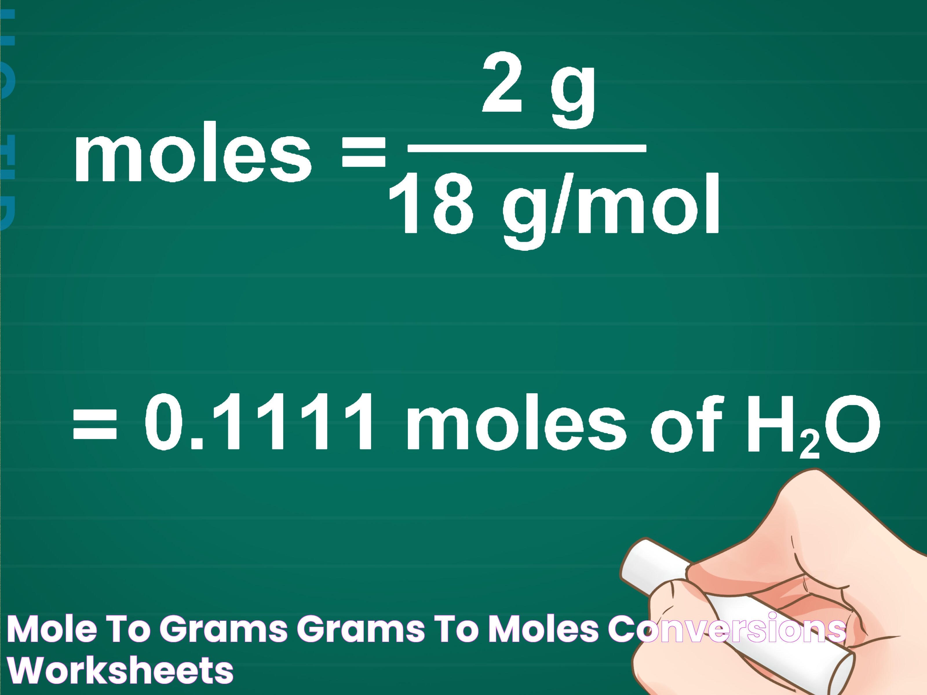 Mole To Grams Grams To Moles Conversions Worksheets