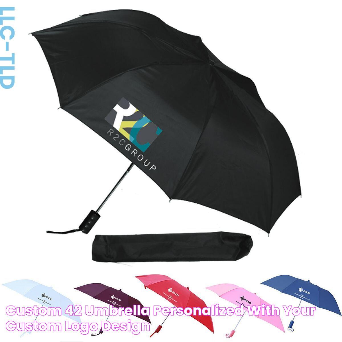 Custom 42 umbrella personalized with your custom logo design