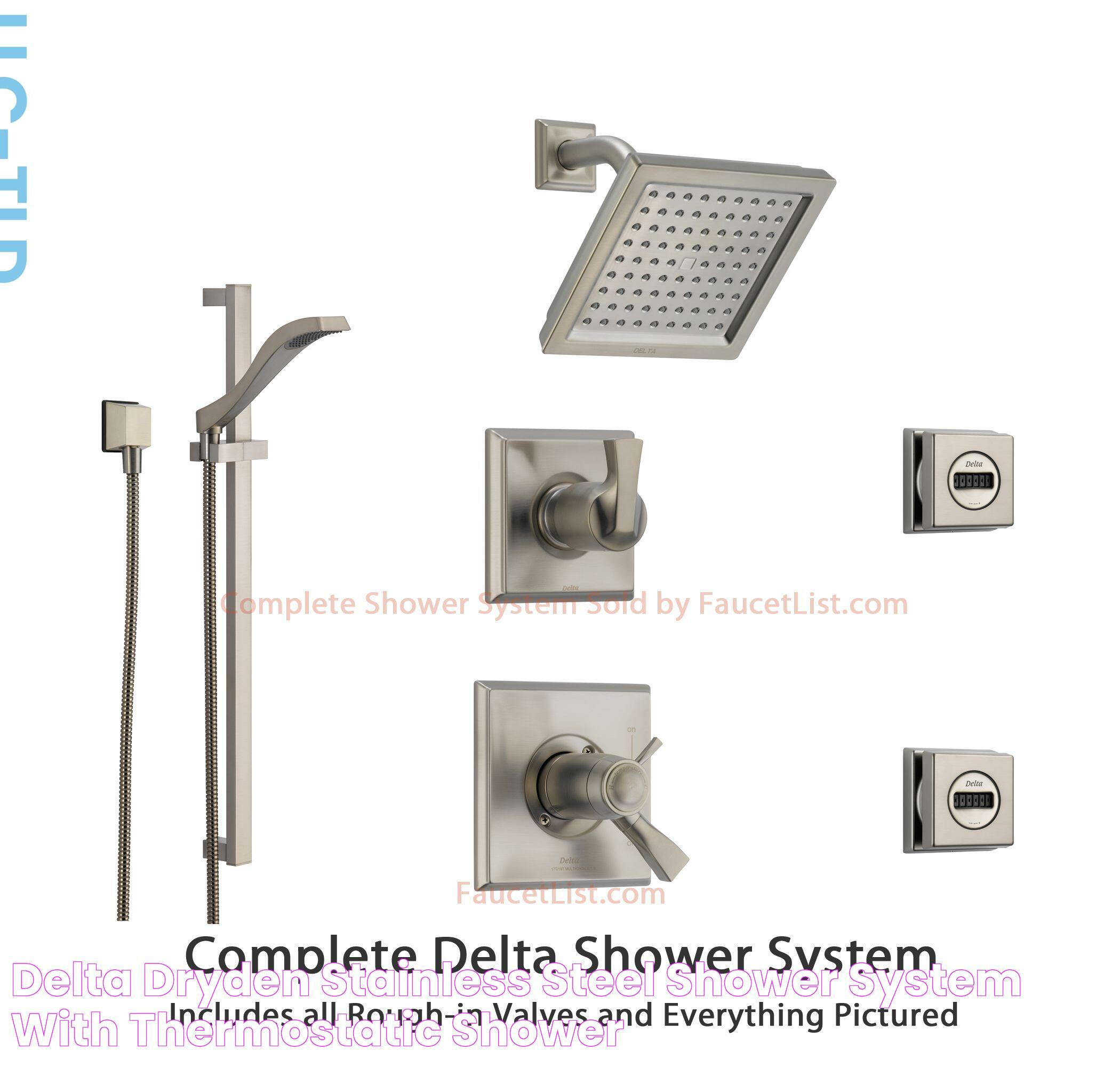 Delta Dryden Stainless Steel Shower System with Thermostatic Shower