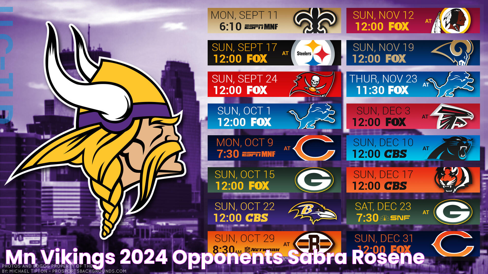 Mn Vikings 2024 Opponents Sabra Rosene