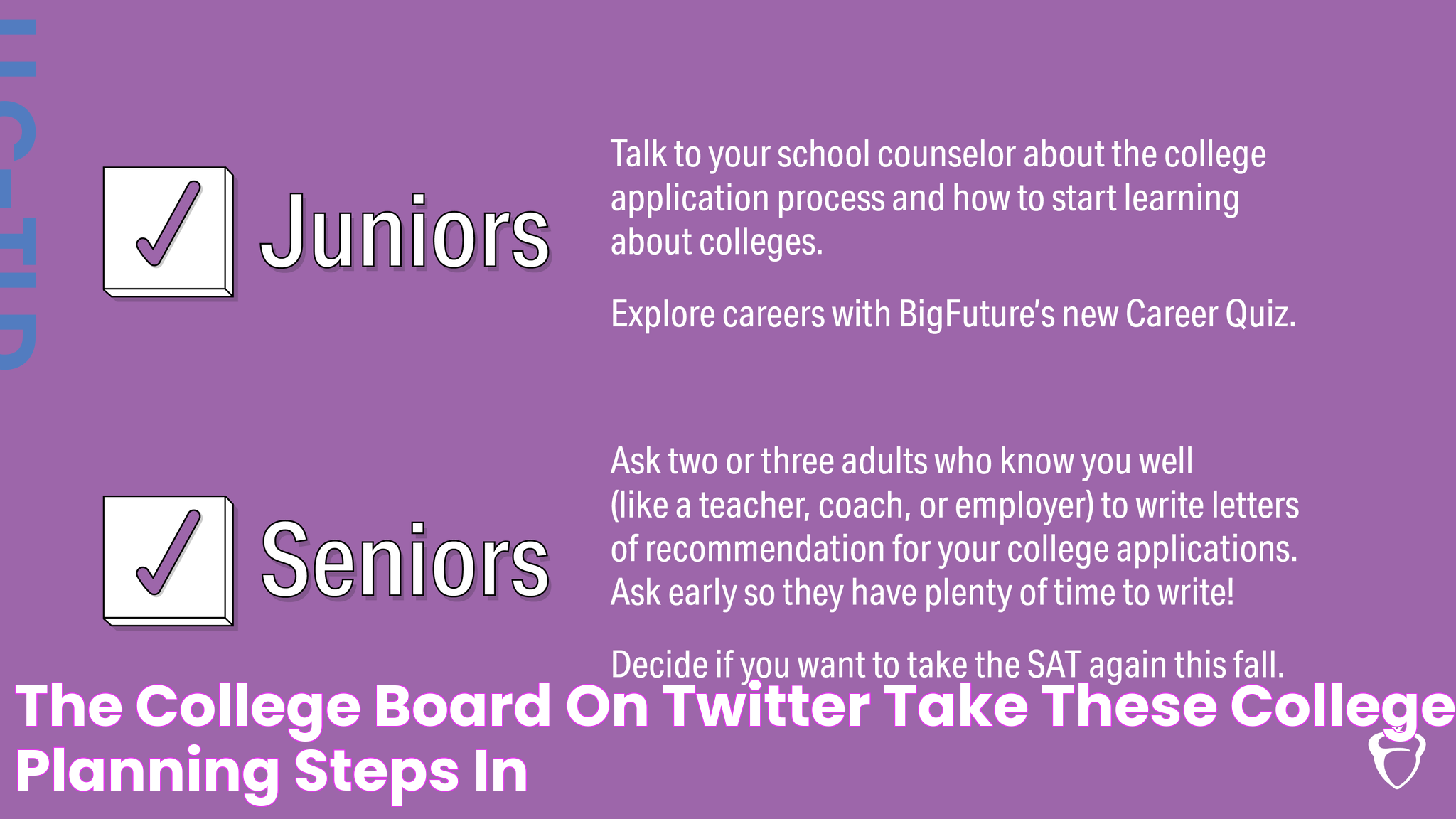 The College Board on Twitter "Take these college planning steps in