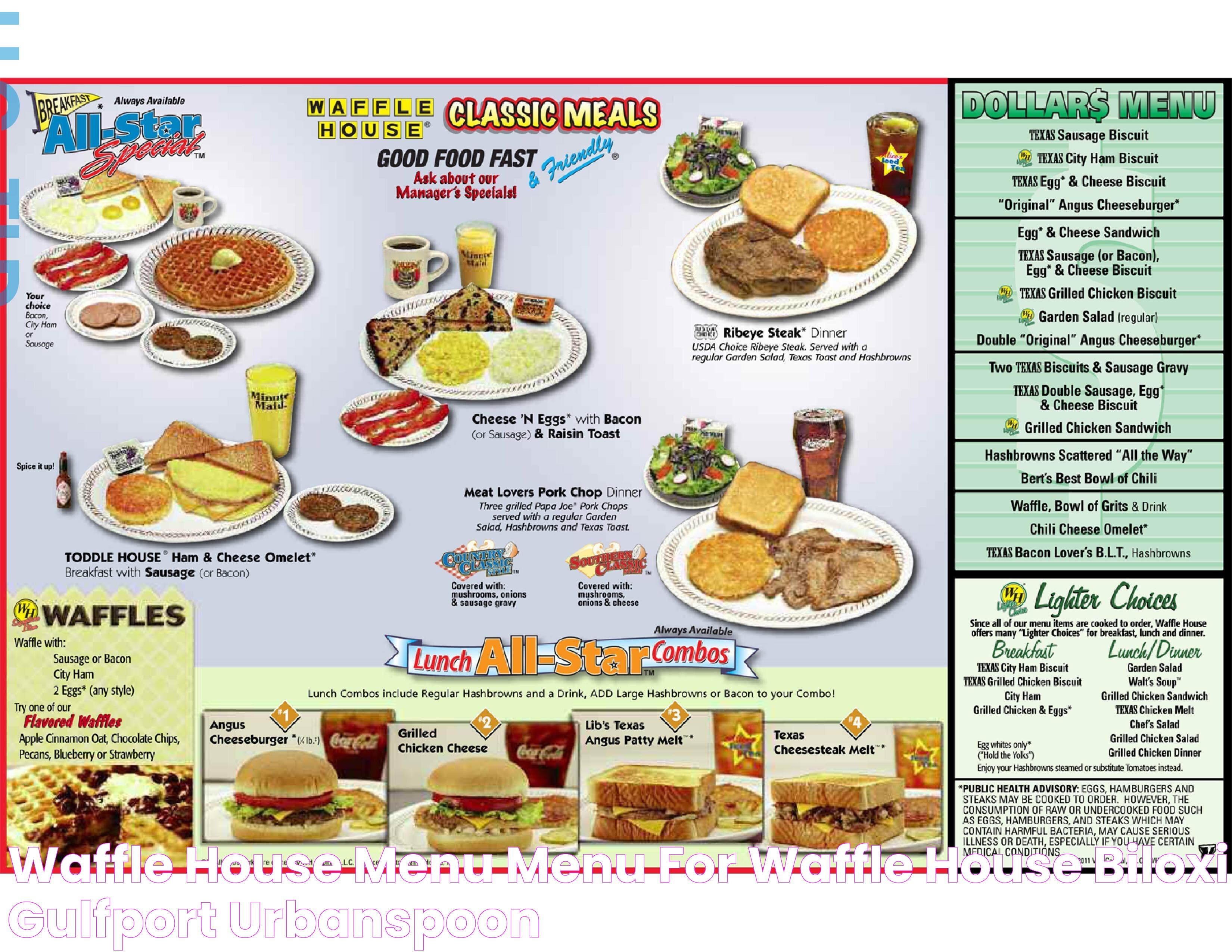 Waffle House Menu, Menu for Waffle House, Biloxi, Gulfport Urbanspoon