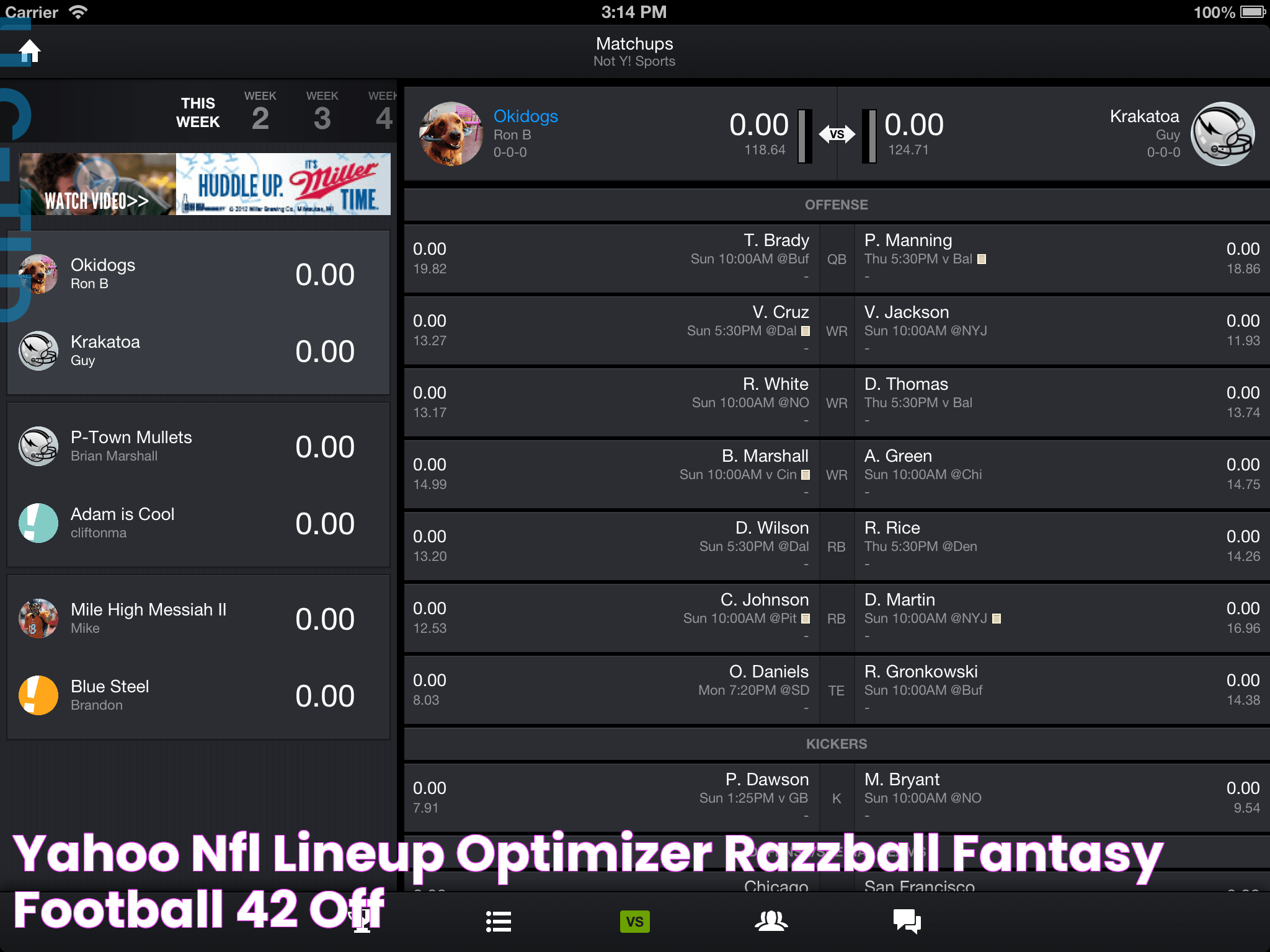 Yahoo NFL Lineup Optimizer Razzball Fantasy Football, 42 OFF