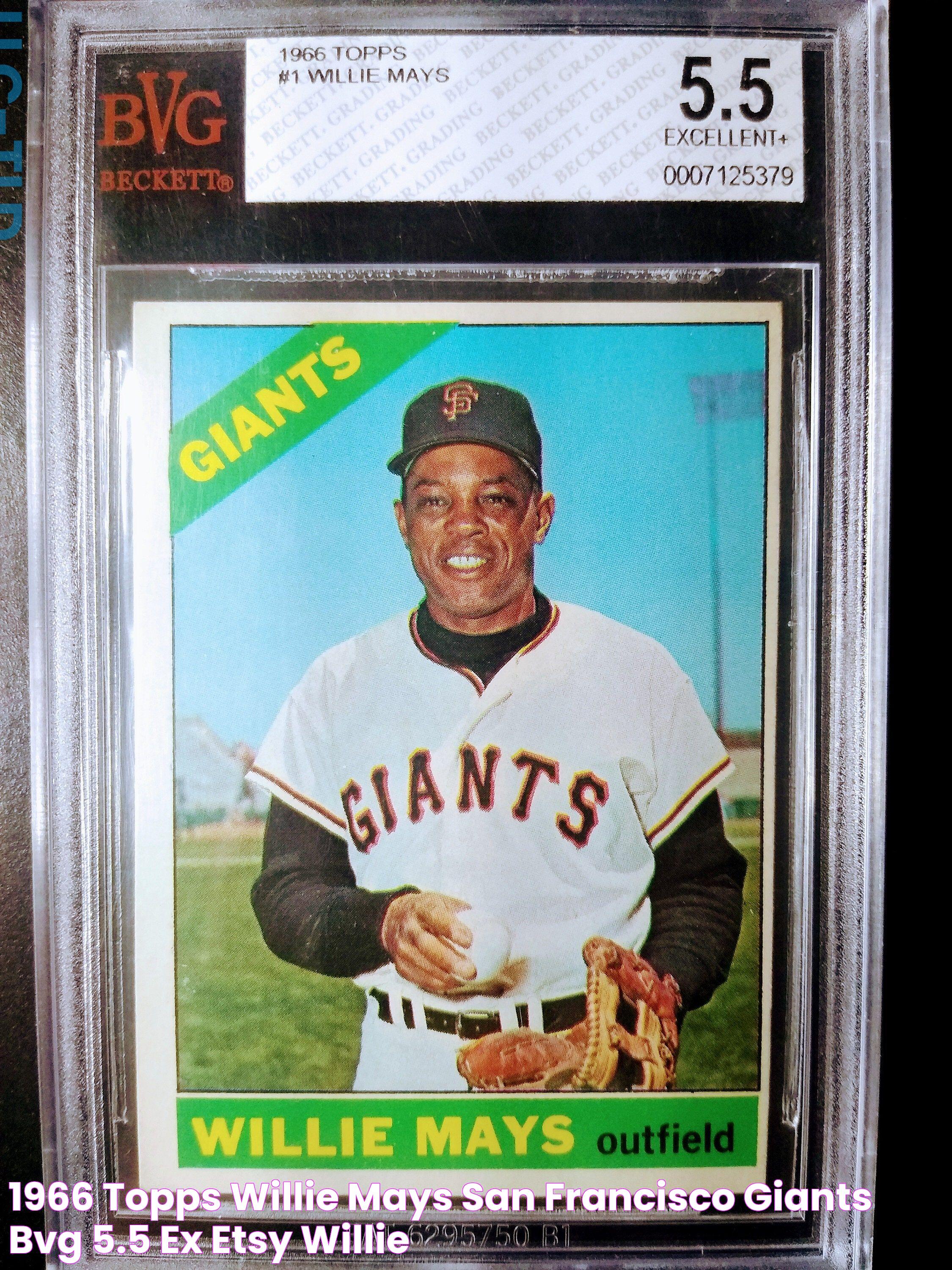 1966 Topps Willie Mays San Francisco Giants BVG 5.5 Ex Etsy Willie