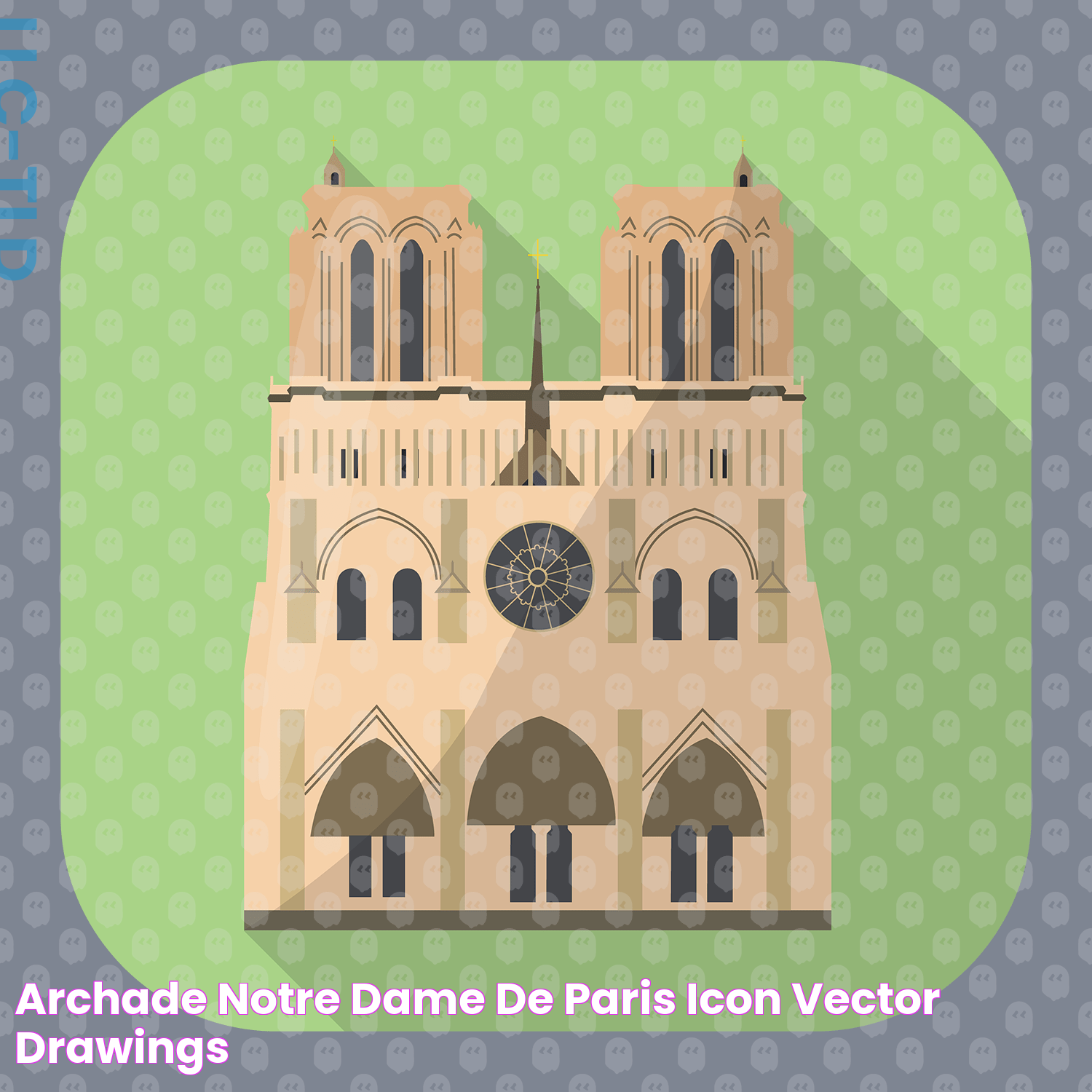 Archade Notre Dame De Paris Icon Vector Drawings