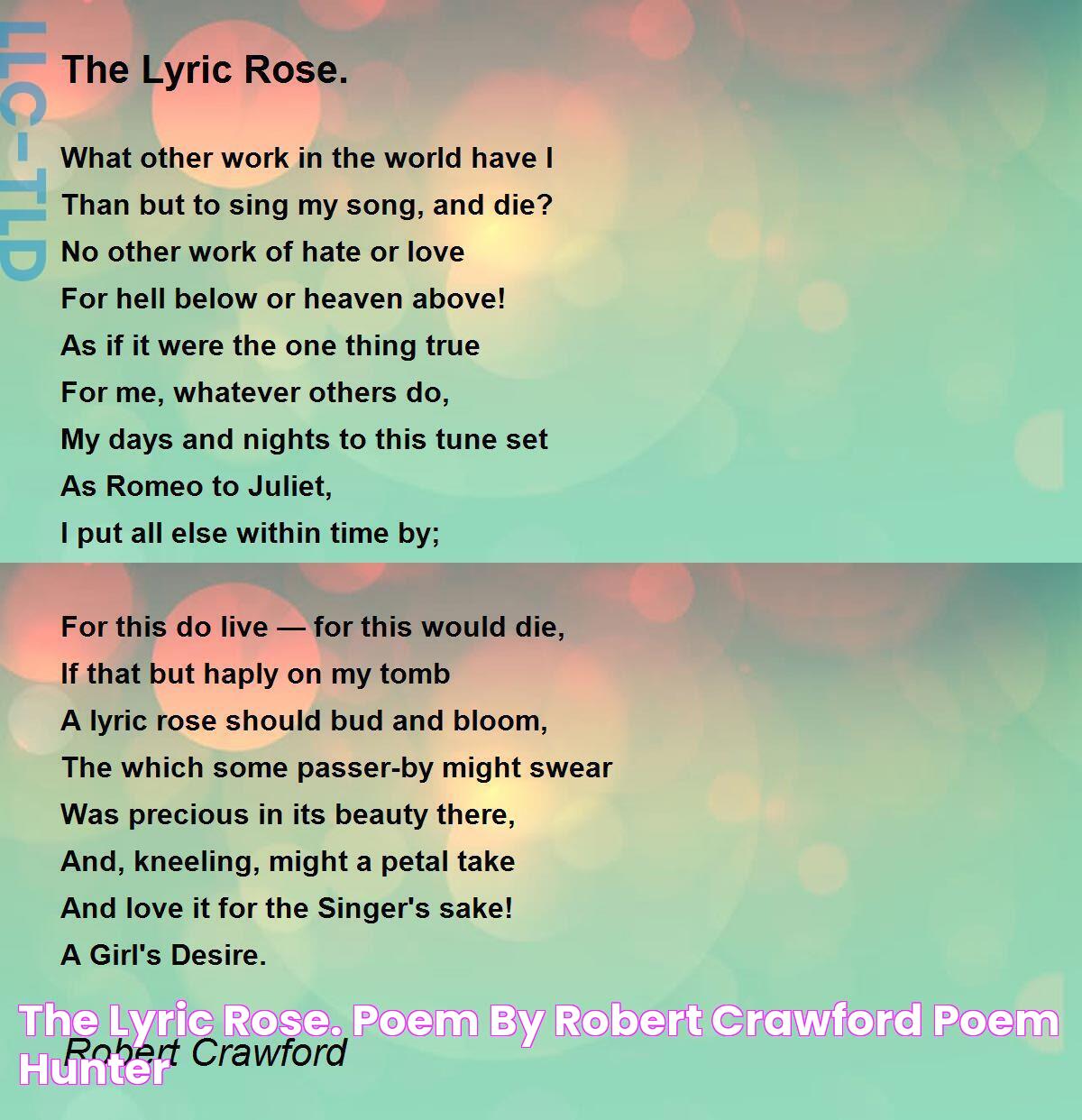 The Lyric Rose. Poem by Robert Crawford Poem Hunter