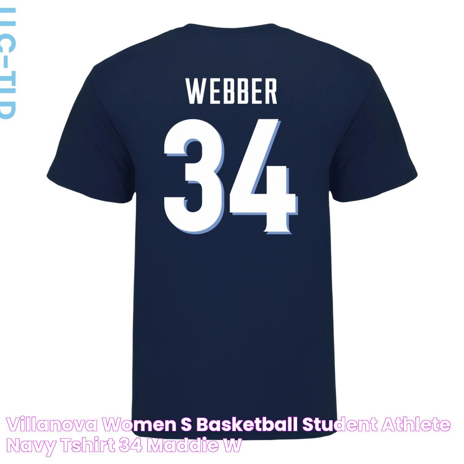 Villanova Women's Basketball Student Athlete Navy TShirt 34 Maddie W