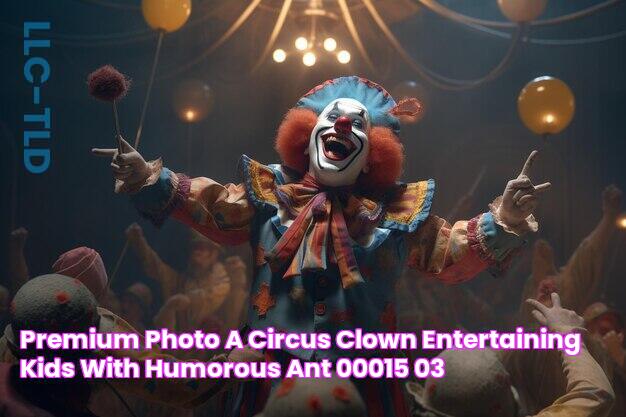 Premium Photo A circus clown entertaining kids with humorous ant 00015 03