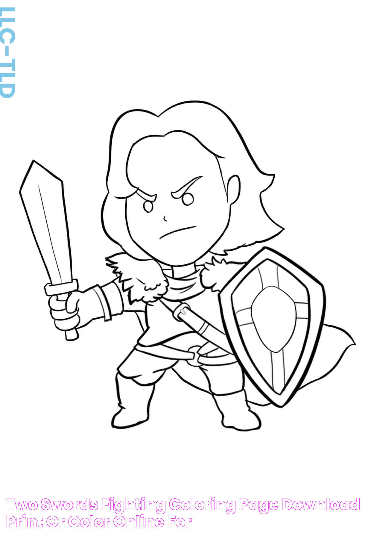 Two Swords Fighting coloring page Download, Print or Color Online for