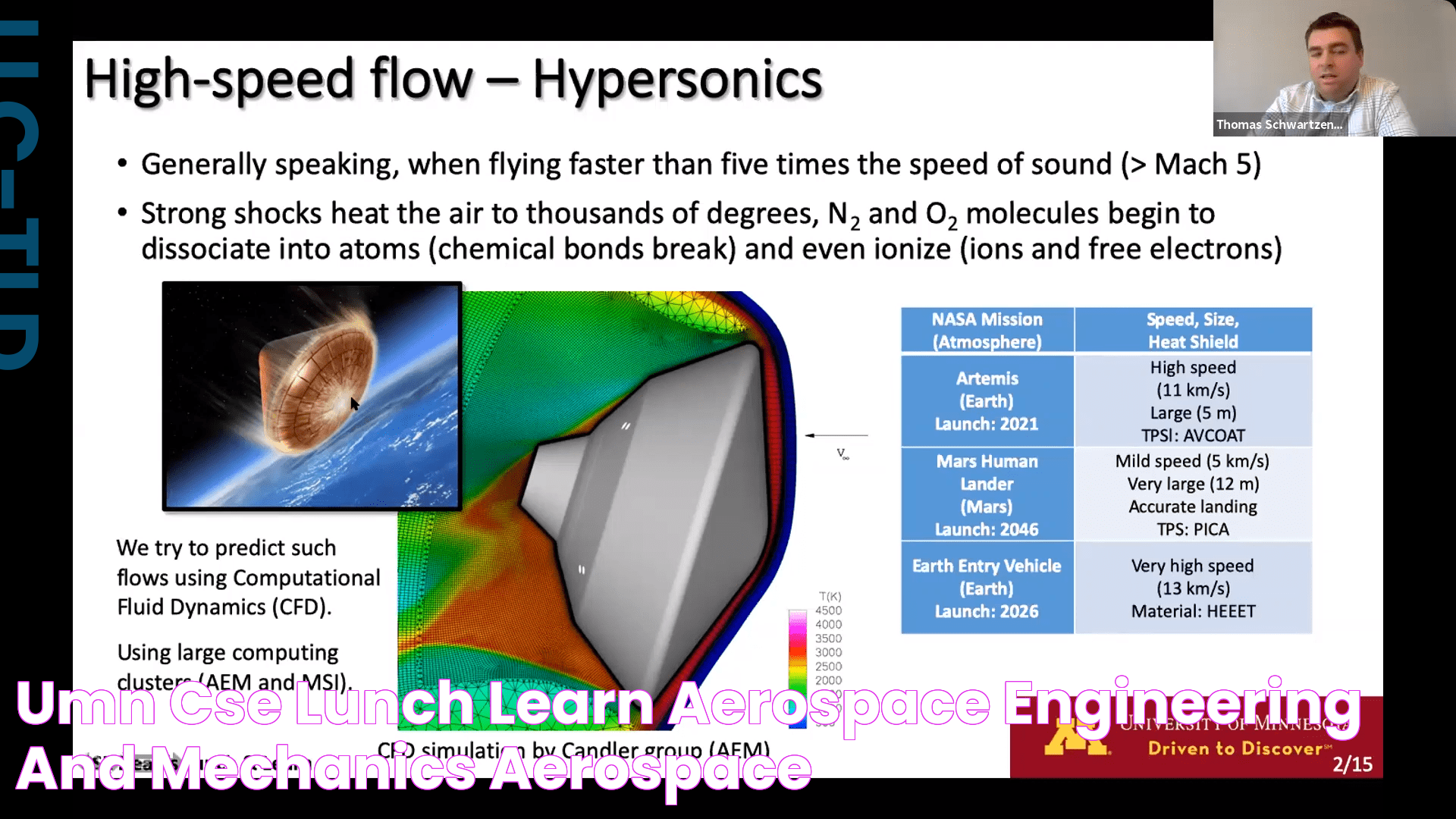 UMN CSE Lunch Learn Aerospace Engineering and Mechanics Aerospace